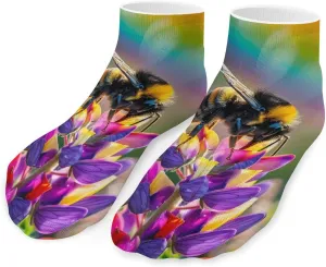 Bee Impressionism Rainbow Ankle Socks Breathable Low Cut Sports Socks Casual No Show Sock for Women Men