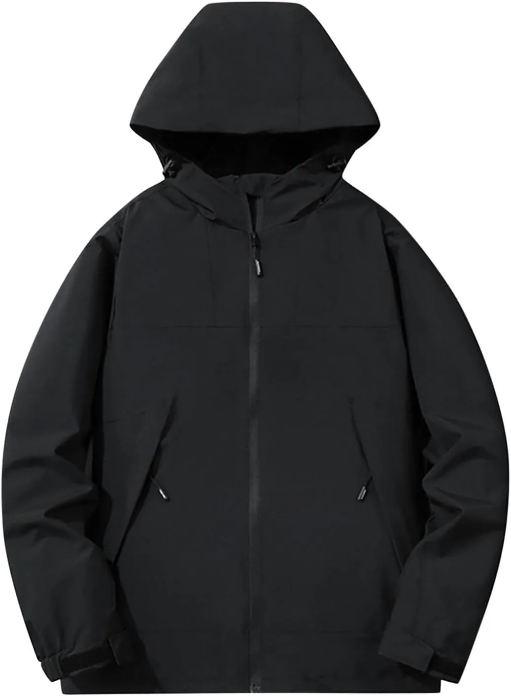 Bidobibo Lightweight Rain Jacket Womens Plus Size Patchwork Hooded Jackets Wind Breaker Coats Women's Raincoats Waterproof