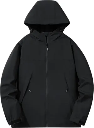 Bidobibo Lightweight Rain Jacket Womens Plus Size Patchwork Hooded Jackets Wind Breaker Coats Women's Raincoats Waterproof
