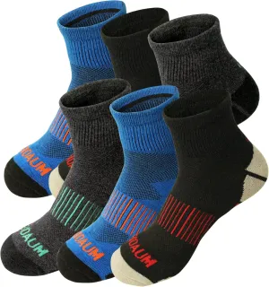 BIOAUM Men's Atheltic Socks Size 10-13 - 6 Pairs Cotton Quarter Socks for Running, Workout, Work