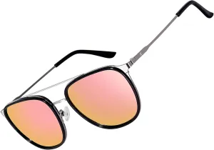 BIRCEN Women Sunglasses Polarized UV - Protection Womens Round Mirrored Trendy Aviator Shades BC2002