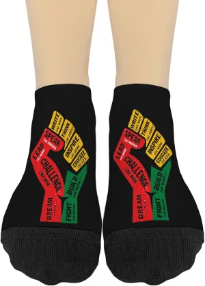 Black Historys Month No Show Socks Womens Athletic Sock Women Casual Socks KawaiiSocks