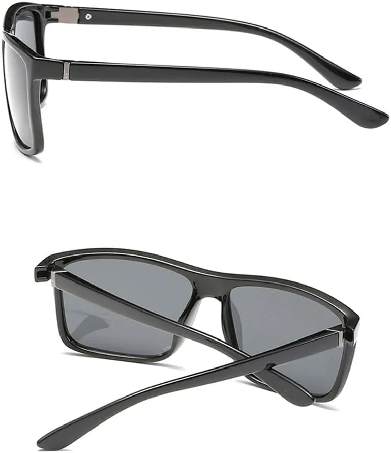 Black Polarized Sunglasses Men Mirror Blue Sun Glasses Unisex Vintage Anti Glare Shades UV400