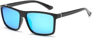 Black Polarized Sunglasses Men Mirror Blue Sun Glasses Unisex Vintage Anti Glare Shades UV400