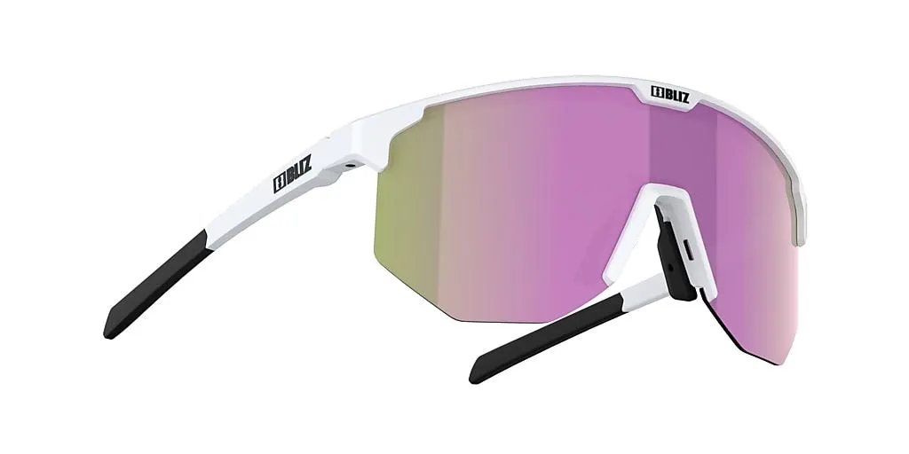 Bliz Hero Sports Unisex Sunglasses Shades White Frame Brown/Pink lens