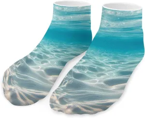 Blue Ocean Sea Ankle Socks Breathable Low Cut Sports Socks Casual No Show Sock for Women Men