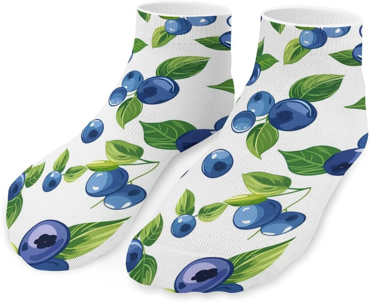 Blueberry-white Ankle Socks Breathable Low Cut Sports Socks Casual No Show Sock for Women Men