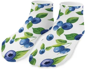 Blueberry-white Ankle Socks Breathable Low Cut Sports Socks Casual No Show Sock for Women Men