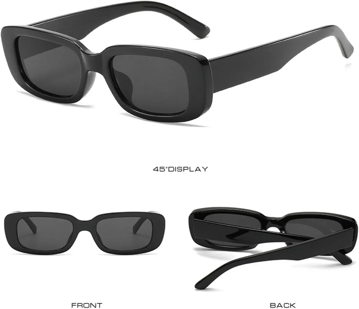 BOJOD Rectangle Sunglasses for Women Retro Fashion Sunglasses UV 400 Protection Square Frame Eyewear