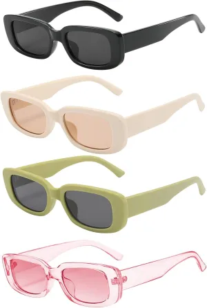BOJOD Rectangle Sunglasses for Women Retro Fashion Sunglasses UV 400 Protection Square Frame Eyewear