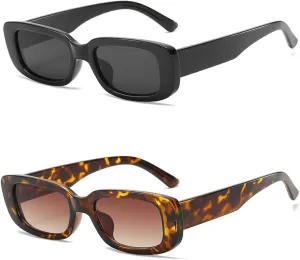 BOJOD Rectangle Sunglasses for Women Retro Fashion Sunglasses UV 400 Protection Square Frame Eyewear