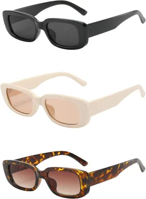BOJOD Rectangle Sunglasses for Women Retro Fashion Sunglasses UV 400 Protection Square Frame Eyewear