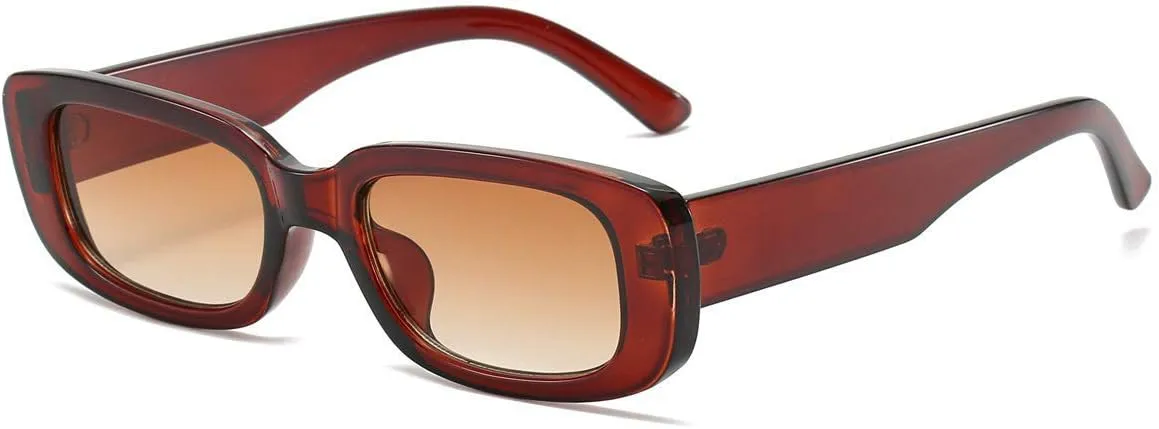 BOJOD Rectangle Sunglasses for Women Retro Fashion Sunglasses UV 400 Protection Square Frame Eyewear