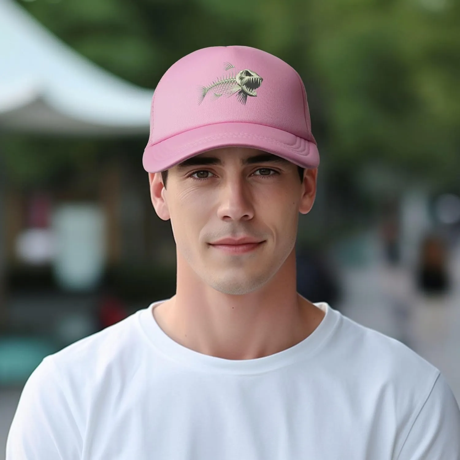 Bone Fish Baseball Hat Sports Baseball Cap Mesh Hat