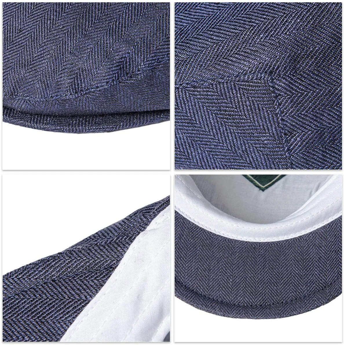 BOTVELA Men Linen Flat Ivy Breathable Summer Newsboy Hat