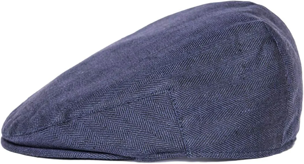 BOTVELA Men Linen Flat Ivy Breathable Summer Newsboy Hat