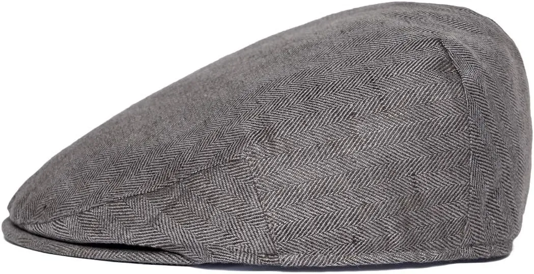 BOTVELA Men Linen Flat Ivy Breathable Summer Newsboy Hat