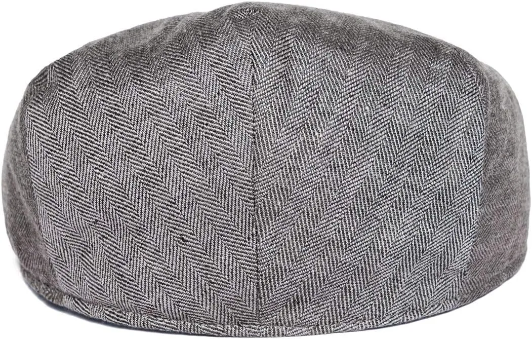 BOTVELA Men Linen Flat Ivy Breathable Summer Newsboy Hat