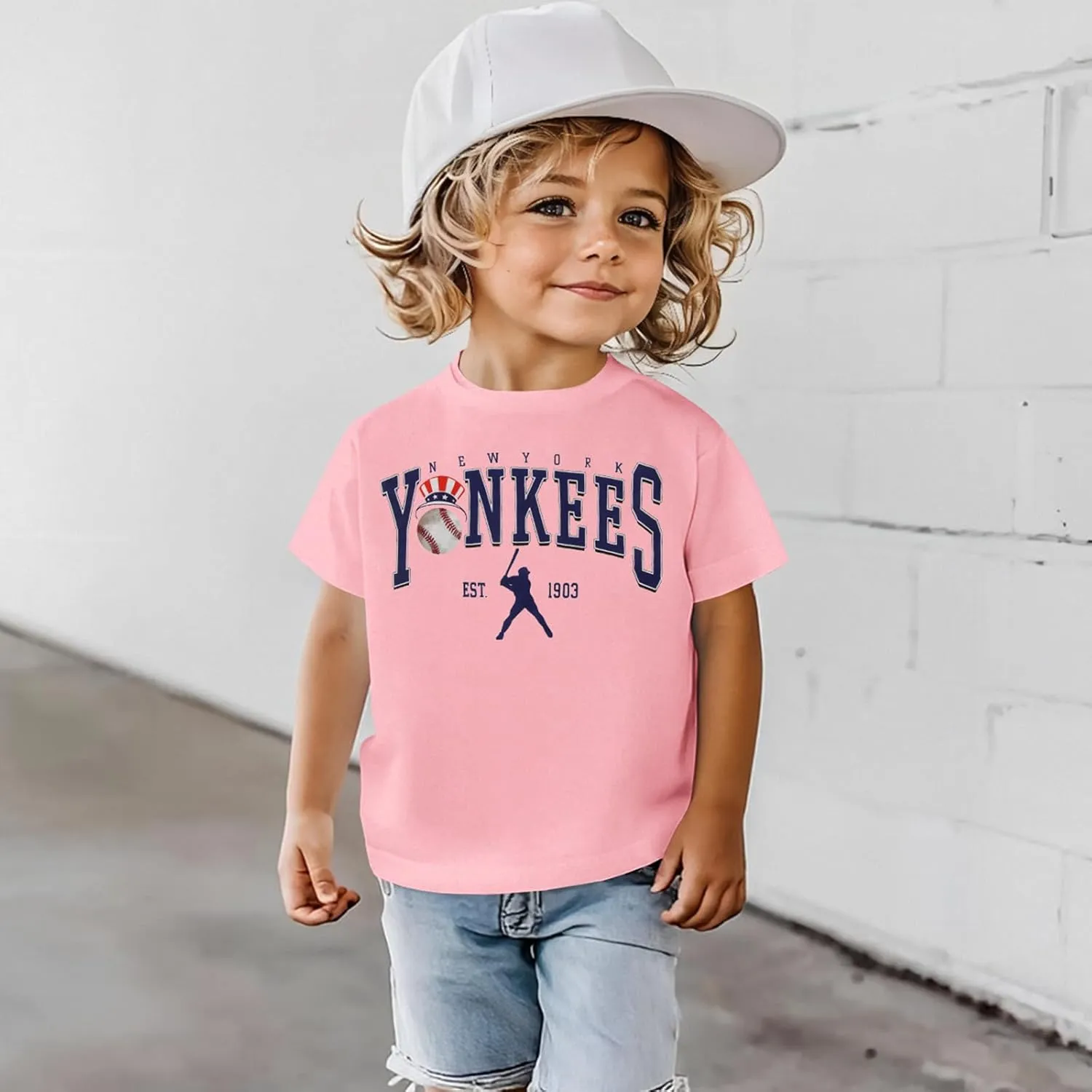 BOUTIKOME Toddler Baby Boys Girls Baseball Shirt Baseball Team Graphic T-Shirt Baseball Fan Tees Game Day Outfit Summer Tops
