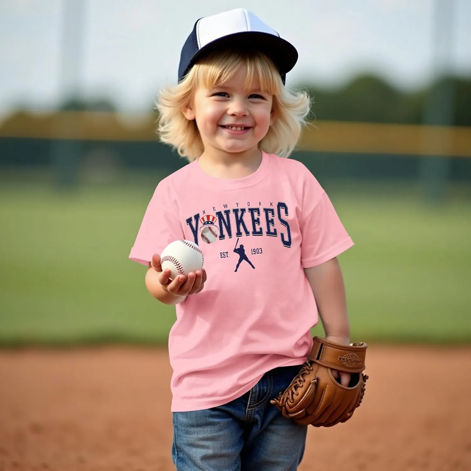 BOUTIKOME Toddler Baby Boys Girls Baseball Shirt Baseball Team Graphic T-Shirt Baseball Fan Tees Game Day Outfit Summer Tops