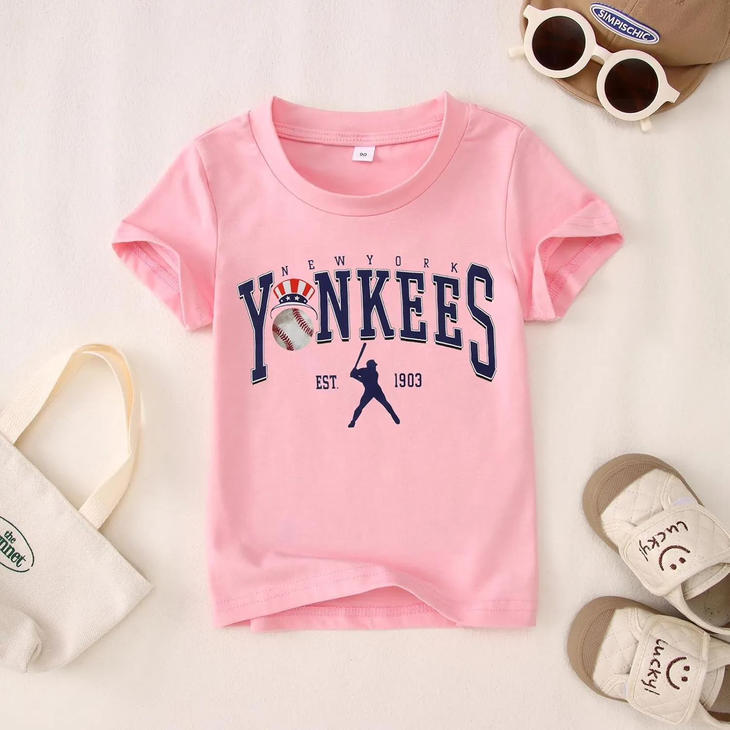 BOUTIKOME Toddler Baby Boys Girls Baseball Shirt Baseball Team Graphic T-Shirt Baseball Fan Tees Game Day Outfit Summer Tops