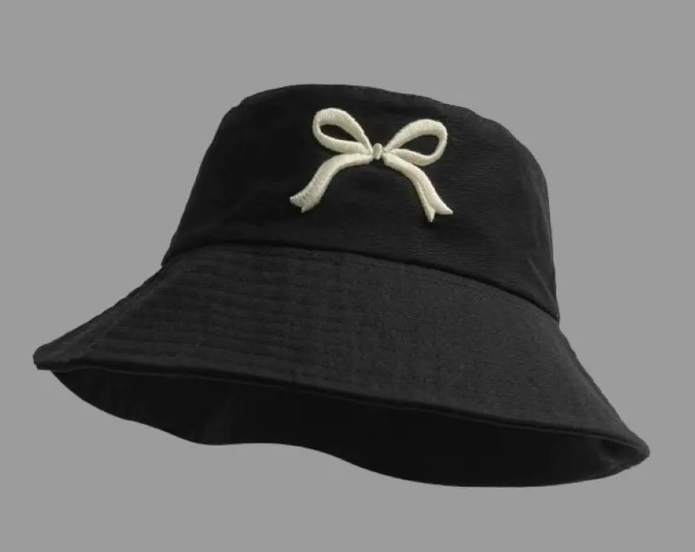 Bow-Tie Sun Hats for Women Floppy Fishing Hat Casual Safari Hat Wide Brim Bucket Hat UV Protection Sun Cap for Summer Outdoor