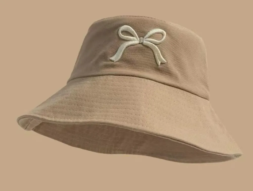 Bow-Tie Sun Hats for Women Floppy Fishing Hat Casual Safari Hat Wide Brim Bucket Hat UV Protection Sun Cap for Summer Outdoor