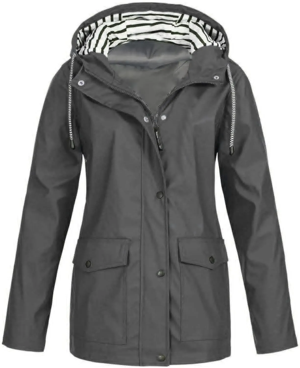 BOXIACEY Rain Jacket Womens Waterproof with Hood Packable Lightweight Rain Jacket Hooded Outdoor Raincoat Windbreaker