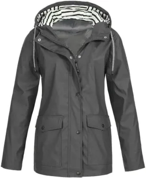 BOXIACEY Rain Jacket Womens Waterproof with Hood Packable Lightweight Rain Jacket Hooded Outdoor Raincoat Windbreaker