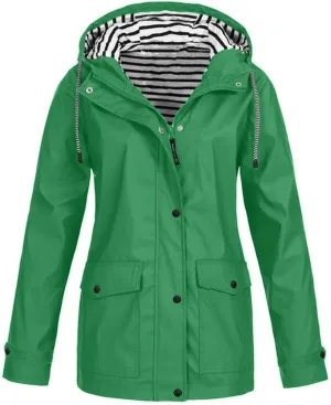 BOXIACEY Rain Jacket Womens Waterproof with Hood Packable Lightweight Rain Jacket Hooded Outdoor Raincoat Windbreaker