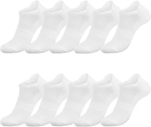brookhaus Women's Ankle Running Socks 6/10 Pairs - Low Cut Cotton No-Show Athletic Socks with Tab for Sports, Casual, Workout