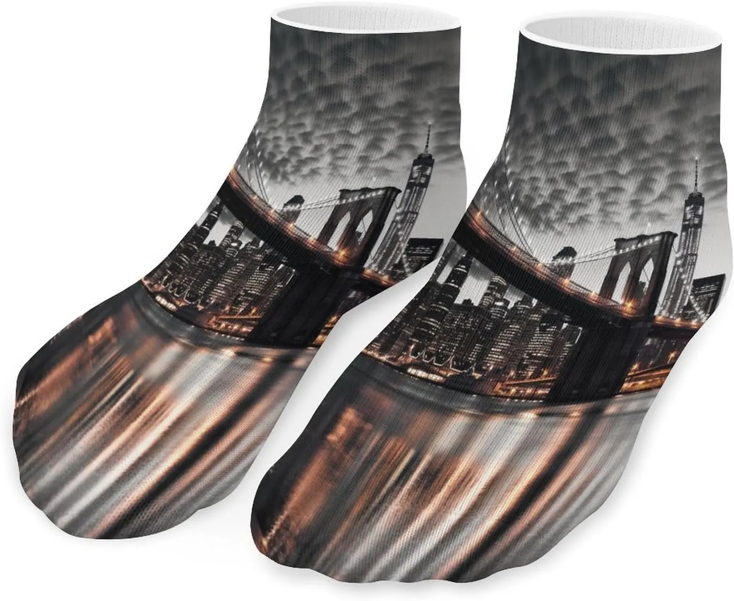 Brooklyn Bridge Socks Low Cut Ankle Short Sock Novelty Casual Invisible Liner Socks for Men Women