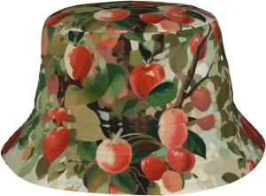 Bucket Hat for Men Women Packable Breathable Sun Hats Fisherman Hats Outdoor Summer Travel Hiking Beach Caps Fruit Under The Tree Black