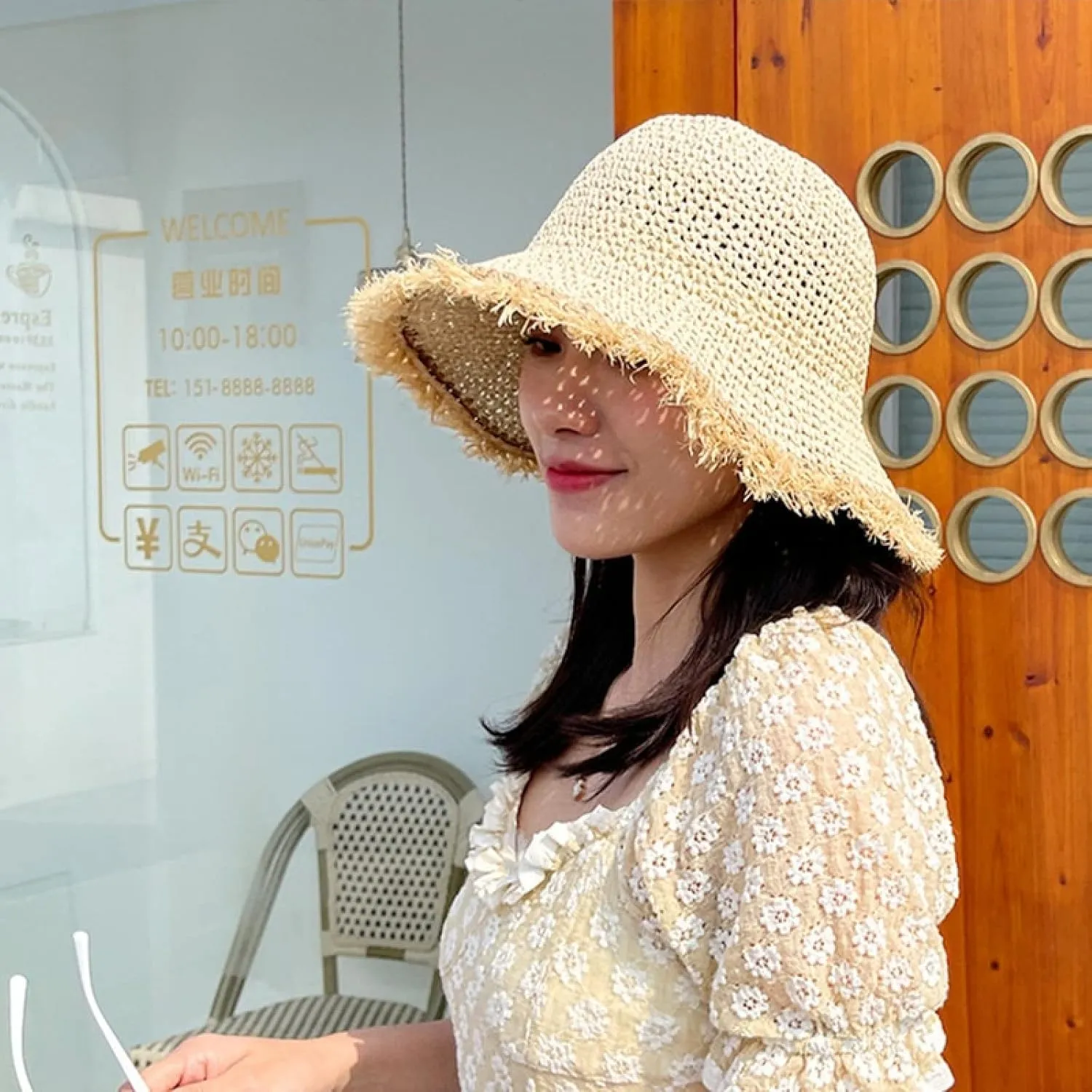 Bucket Hat Sun Hat Wide Brim Floppy Summer Hats for Women Beach Panama Straw Dome Weave Bucket Hat Femme Shade Hat