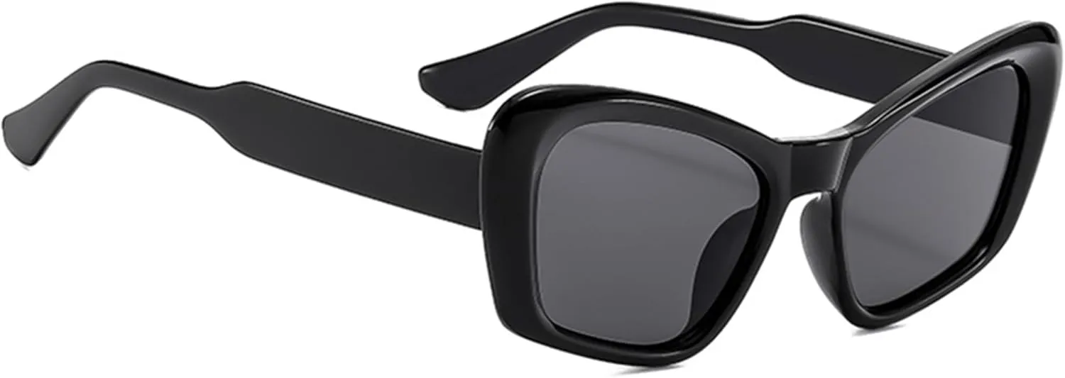 bullabulling Fashion Cat Eye Sunglasses for Women Vintage Y2K Sun Glasses Ladies Gradient Black Shades UV400