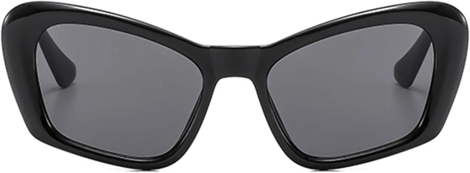 bullabulling Fashion Cat Eye Sunglasses for Women Vintage Y2K Sun Glasses Ladies Gradient Black Shades UV400