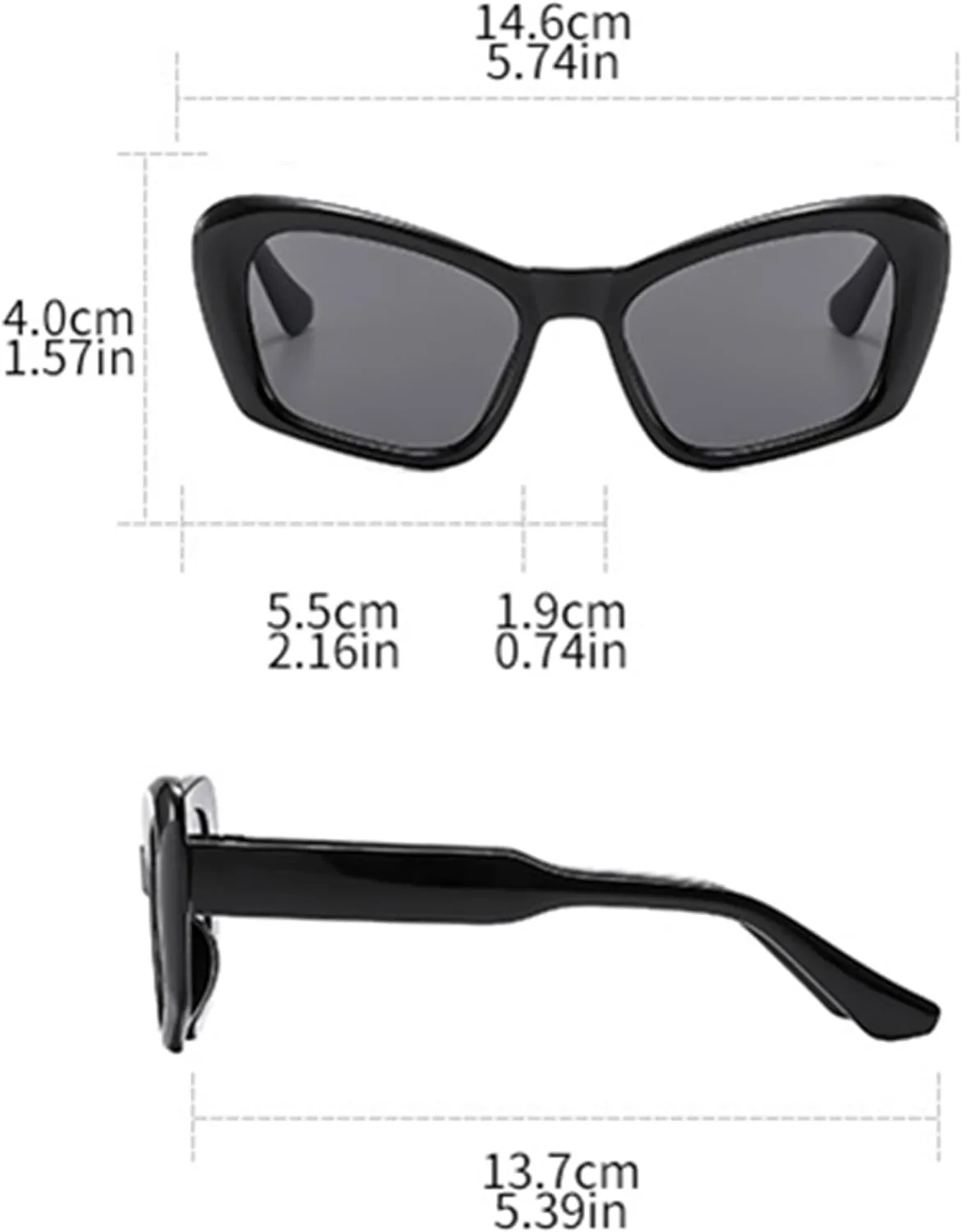 bullabulling Fashion Cat Eye Sunglasses for Women Vintage Y2K Sun Glasses Ladies Gradient Black Shades UV400