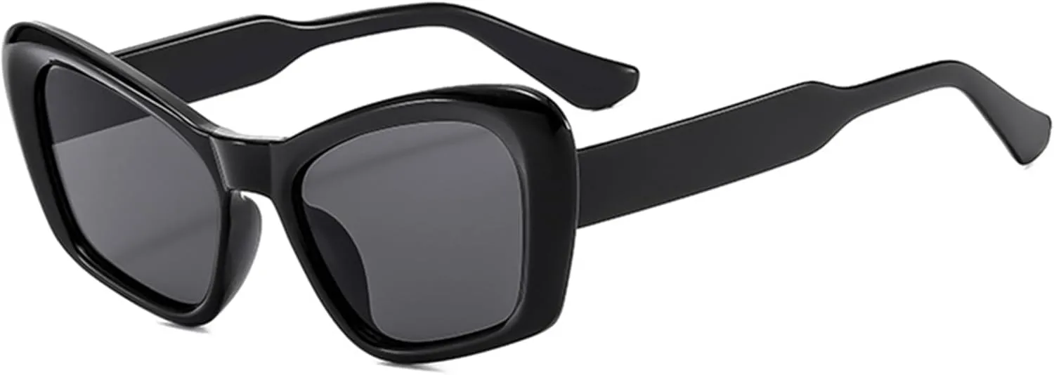 bullabulling Fashion Cat Eye Sunglasses for Women Vintage Y2K Sun Glasses Ladies Gradient Black Shades UV400