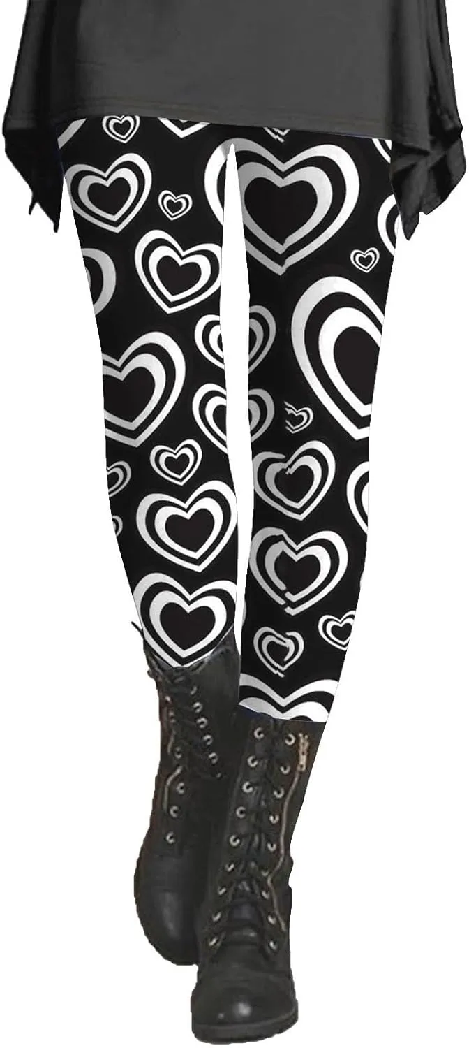 Buttery Soft Flare Leggings for Women Pink Valentines Day Women's Valentines Day Leggings Yoga Pants