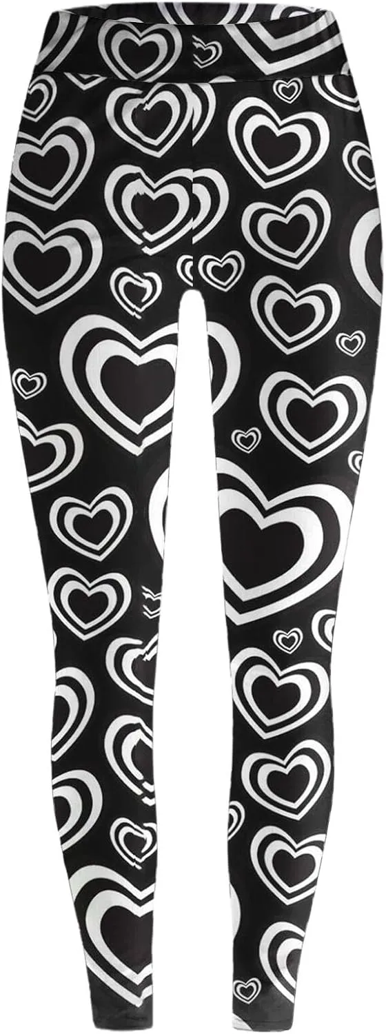 Buttery Soft Flare Leggings for Women Pink Valentines Day Women's Valentines Day Leggings Yoga Pants