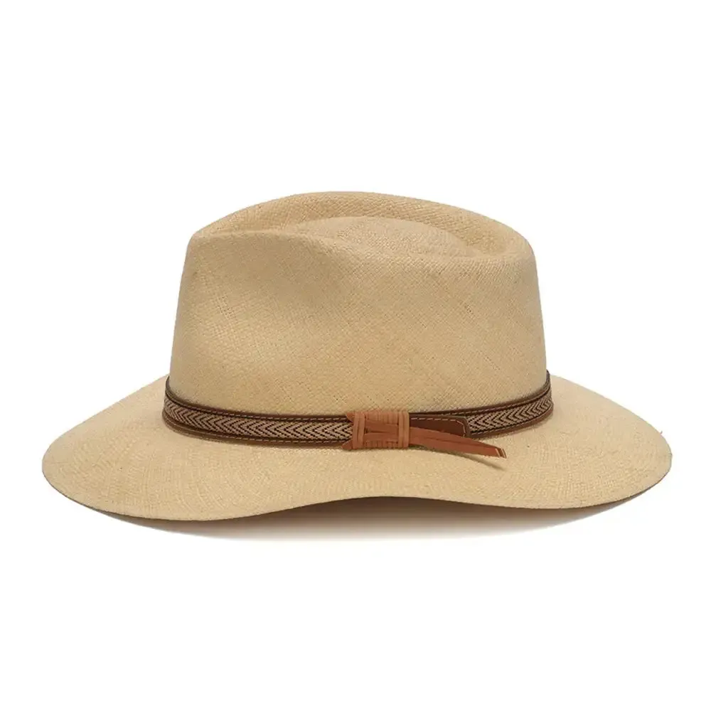 California Hats Boston - Panama Straw Outback Fedora Hat