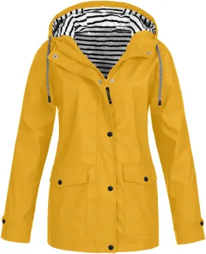 Canbebig Women Outdoor Jacket Windproof Waterproof Warm Rash Jacket Raincoat Light Hooded Coat Hiking Cycling Windbreaker