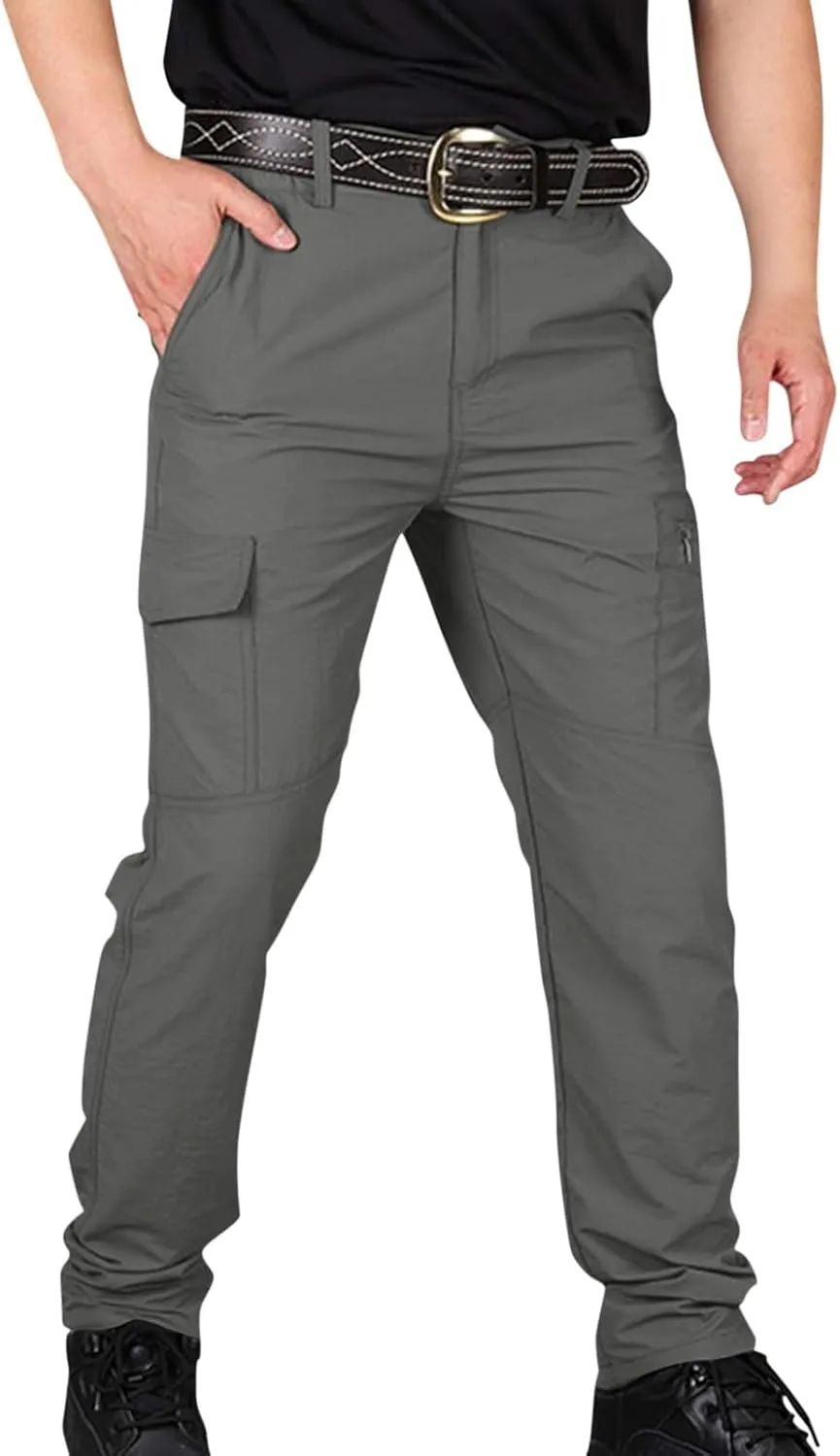 Cargo Hiking Pants Men Related Fit Waterproof Stretchy Work Lightweight Outdoor Camping Tactical Pants with Pockets