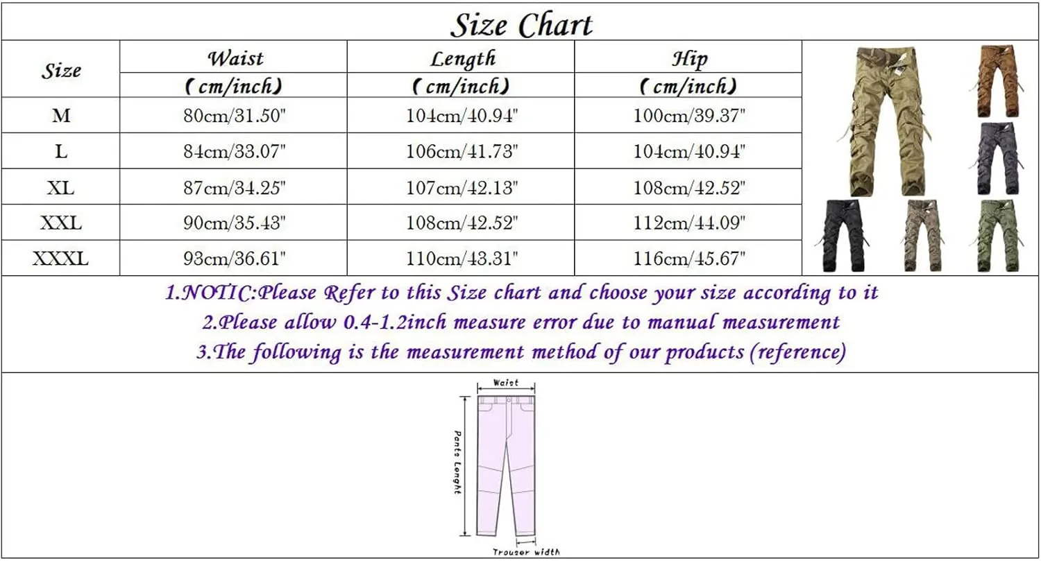 Cargo Joggers Cargo Work Sweatpants Men Fashion Sports Pants Men's Casual Joggers Pants Cotton Drawstring Chino Cargo Pants for Hiking Outdoor Jogging Mens Cargo Pants Hiking ZXUS0215-SALE1671 Coffee