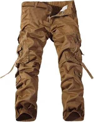 Cargo Joggers Cargo Work Sweatpants Men Fashion Sports Pants Men's Casual Joggers Pants Cotton Drawstring Chino Cargo Pants for Hiking Outdoor Jogging Mens Cargo Pants Hiking ZXUS0215-SALE1671 Coffee