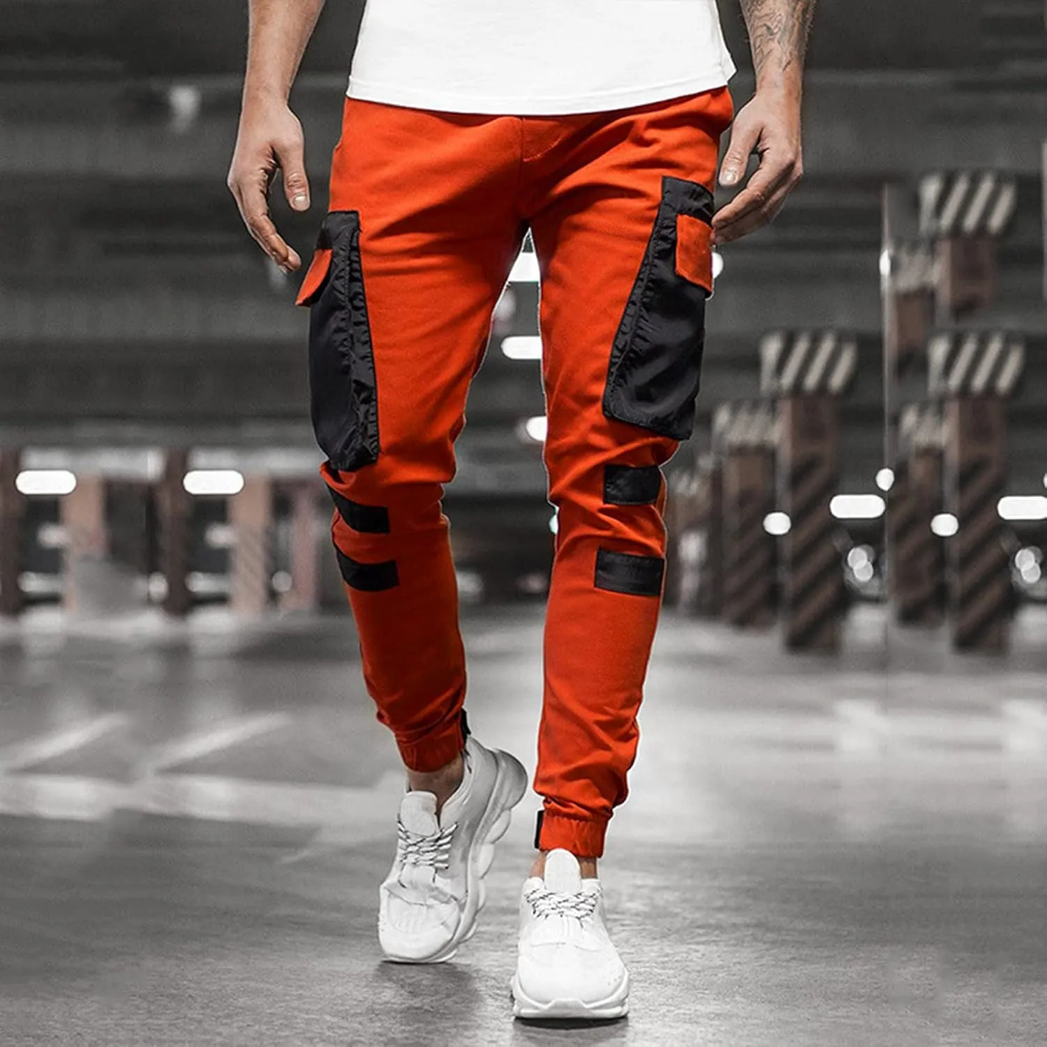 Cargo Pants for Men Big and Tall, Camouflage Pants Men's Sports Casual Jogging Trousers Lightweight Hiking Work Pants