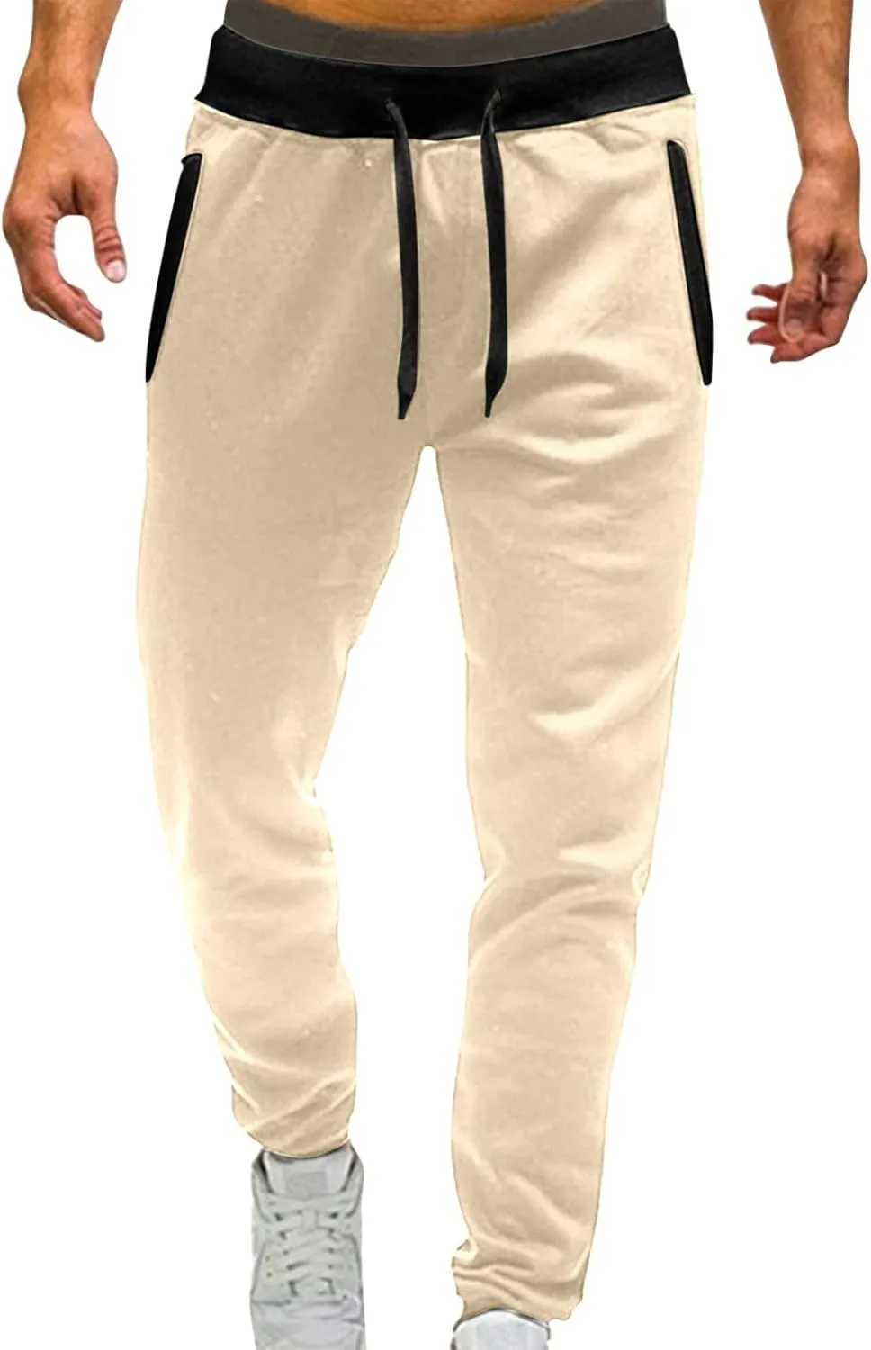 Cargo Pants for Men Big and Tall Hiking Outdoor Men's Heavyweight Fleece Cargo Sweatpants Stretch Elastic Waist Baggy