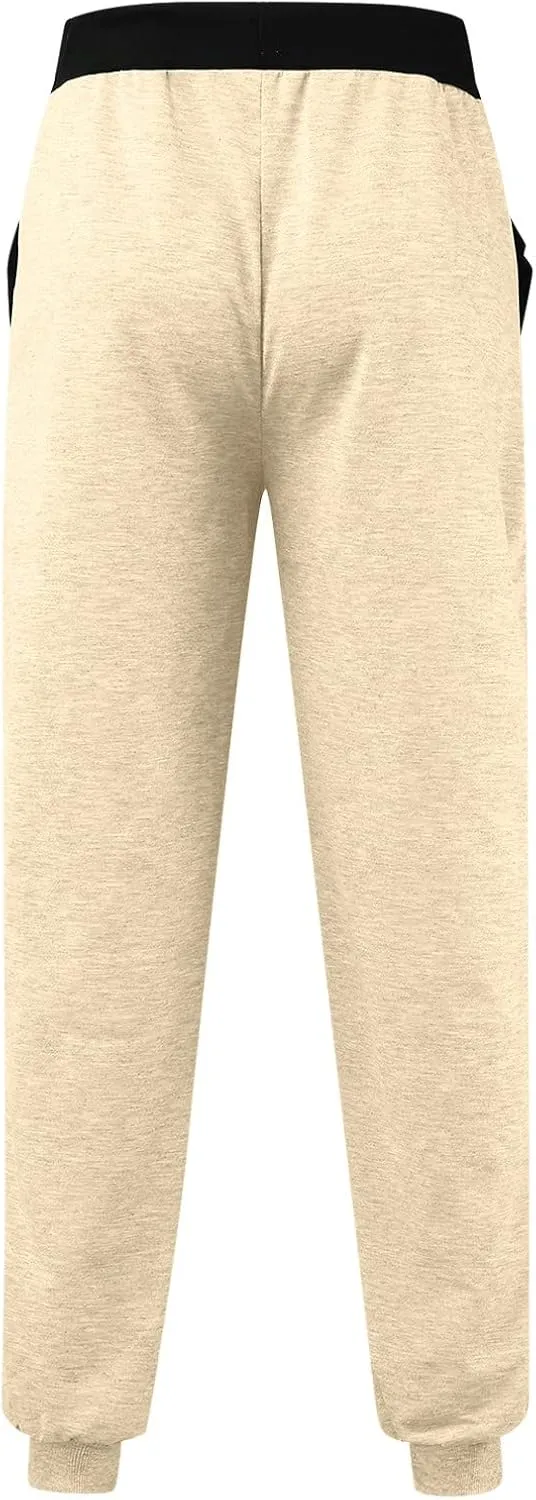 Cargo Pants for Men Big and Tall Hiking Outdoor Men's Heavyweight Fleece Cargo Sweatpants Stretch Elastic Waist Baggy