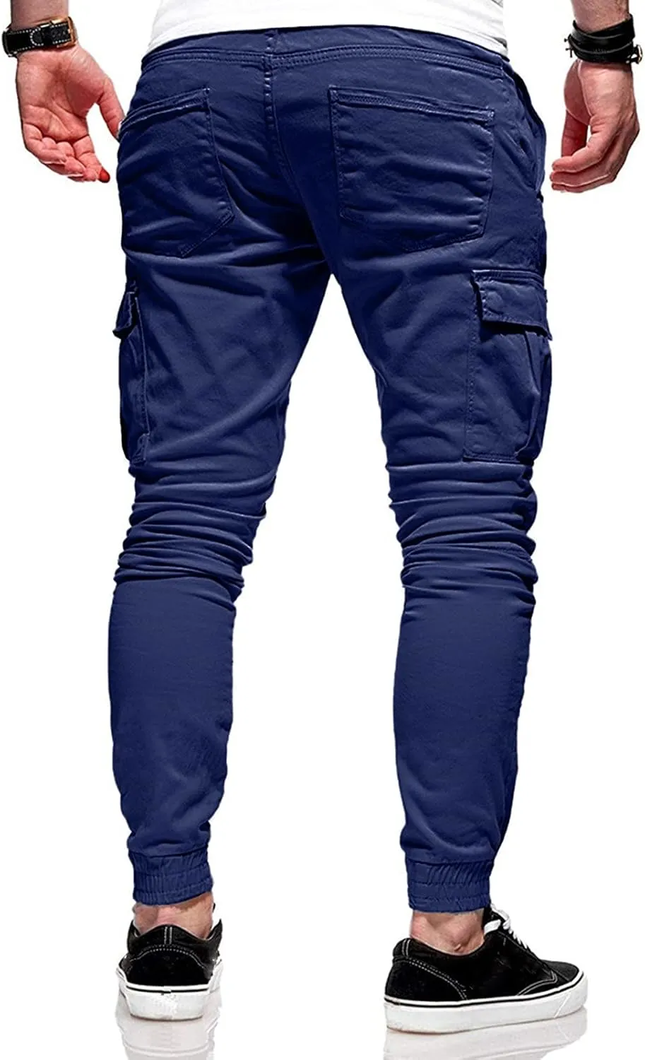 Cargo Pants for Men Big and Tall Pants Jogger Pants for Men Plain Wild Cargo Pant Fall Winter Elastic Drawstring Pant