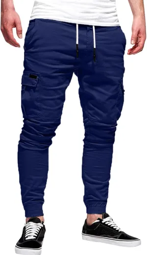 Cargo Pants for Men Big and Tall Pants Jogger Pants for Men Plain Wild Cargo Pant Fall Winter Elastic Drawstring Pant
